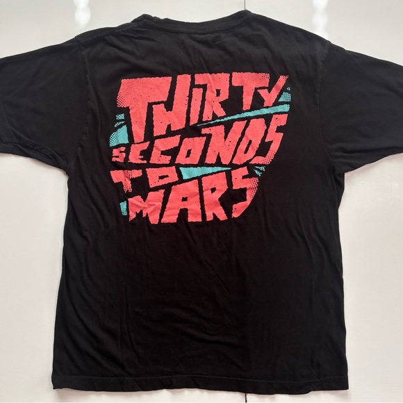 Thirty Seconds To Mars Tultex Black 2000's Emo Concert Jersey‎ Tee - Picture 2 of 8
